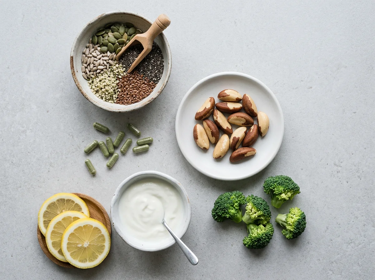 Naturliga ingredienser - selen, magnesium och vitamin C för immunförsvar och vitalitet